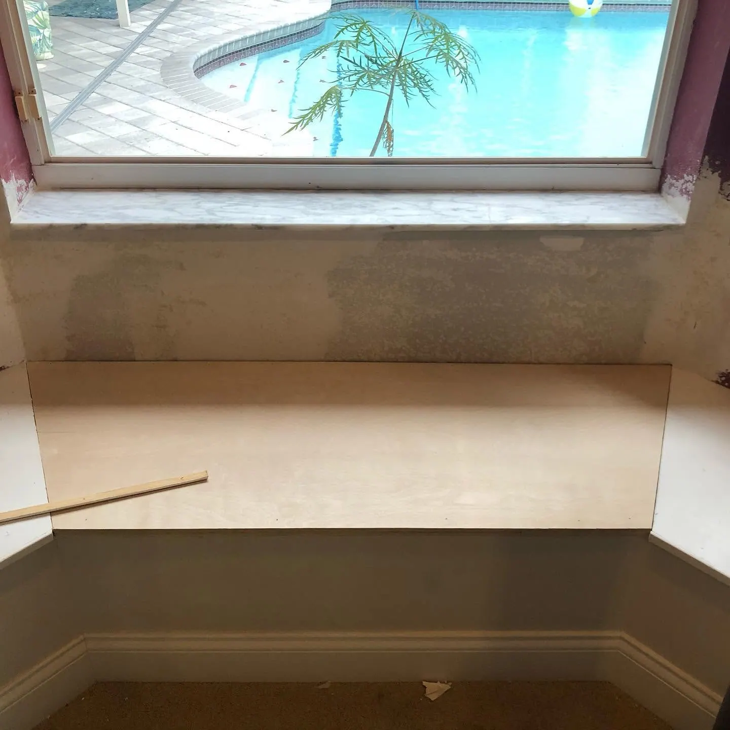 Window wall during PalmPro drywall finishing